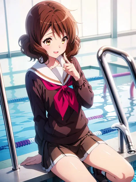 1 girl, high definition , looks away , open your mouth , And blush , opened my mouth slightly, Awkward, smiling expression , Anime, very detailed, Gentle colors, Anatomically Accurate , high detail on the face, textured skin , very...