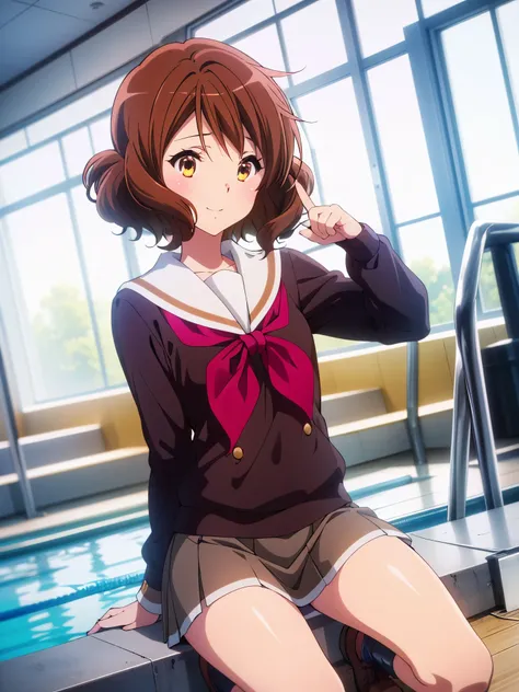 1 girl, high definition , looks away , open your mouth , And blush , opened my mouth slightly, Awkward, smiling expression , Anime, very detailed, Gentle colors, Anatomically Accurate , high detail on the face, textured skin , very...