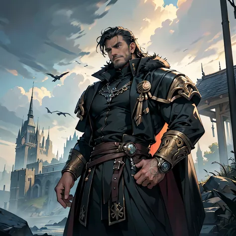 ((Best quality)), ((masterpiece)), ((realistic cartoon)), ((perfect character)):
In this stunning and highly detailed realistic cartoon, we present a male human. The man stands tall, a middle-aged man, and he's Primarch from Warhammer 40K, and powerfully ...