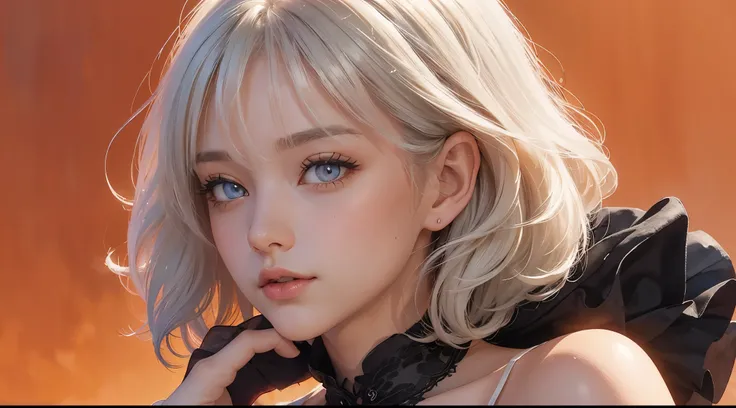 (master part: 1.2, best quality), (beautiful finely detailed eyes: 1.2), ((1st series)), (red eyes: 1.4), (finely detailed eyes and detailed face: 1.3 ), ((girl with short white hair)), (beautiful and clear background: 1.2), (extremely detailed and ultra-d...