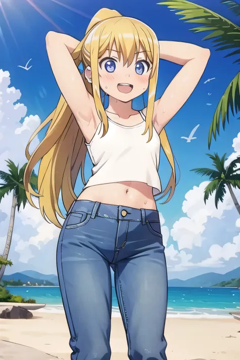 masterpiece,best quality,ultra detail, ((Perfect Face, Perfect Arms, Perfect hands, Perfect Fingers)), 1girl, 14yo, petite, ((round face, ecstasy, orgasm face, drooping eyes, shame smiling, blush)), dropping eyes, sleepy, Open mouth, ((White teeth)), backg...