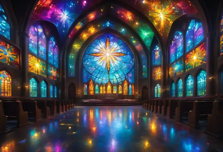 a view of a large  stained glass window in a building,  stained glass futuristic church, beautiful  stained glass window,  stained glass!!,  stained glass,  stained glass windows, backlit  stained glass,  stained glass window,  stained glass,  stained glas...