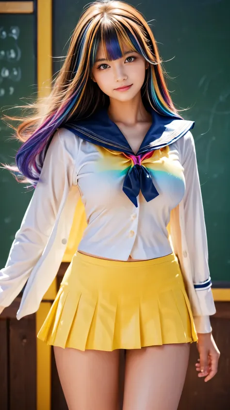 ((32K:1.8,Photographically:1.8,Masterpiece,Top Quality:1.8,Ultra High Quality)),Ultimate and perfect dynamic composition,High quality,Excellent anatomy,Beautiful woman,Pin-up Model,(Proportionate figure:1.3),Smile,High school girl,
Front view,(Cowboy shot)...