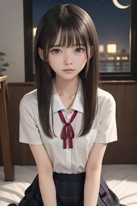 (masterpiece, Best Quality, 8K,Raw photo, High resolution:1.5), (1 girl, upper body, kneeling on the floor, Restrained girl, a girl is crying, arms behind back:1.6), (crying, sobbing, tearing, tearful, full-face blush, embarrassed, shyness), (dark backgrou...