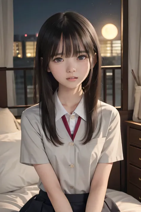 (masterpiece, Best Quality, 8K,Raw photo, High resolution:1.8), (1 girl, upper body, kneeling on the floor, Restrained girl, a girl is crying, arms behind back:1.6), (crying, sobbing, tearing, tearful, full-face blush, embarrassed, shyness), (dark backgrou...