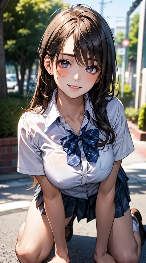 (masterpiece:1.2, top-quality), ultra high res, ultra detailed, (realistic, photorealistic:1.4), beautiful illustration, perfect lighting, colorful, depth of fields, 
looking at viewer, full body, front view:0.6, 1 girl, solo, japanese, high school girl, g...