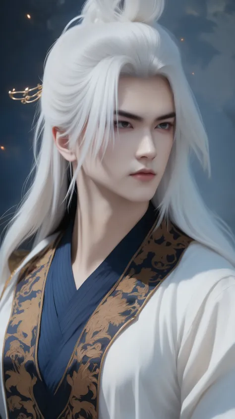 ''A beautiful portrait of Vuong Lam exudes a cold, majestic demeanor mixed with a bit of loneliness. His deep, dark blue eyes reflect resilience, experience and an inscrutable inner world, representing a man whose life has been shaped by countless challeng...