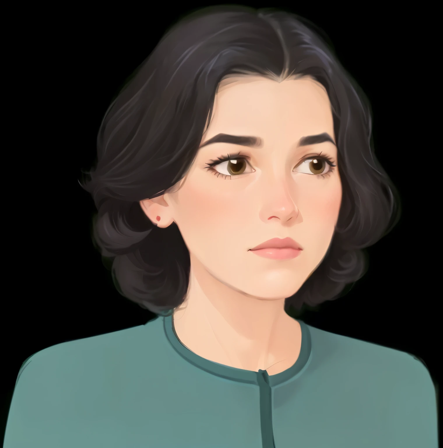 a cartoon of a woman with a sad look on her face, nft portrait, illustrator, wikihow illustration, in cartoon style, cartoon portrait, inspired by Alex Katz, high quality portrait, inspired by Margareta Sterian, 2d portrait, rotoscoped, character portrait ...