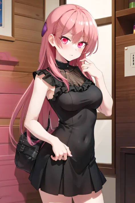 Often described as beautiful, Tsukasa has long pink hair with a Barrette on the back. She has red-ish pink eyes. She mostly wears elegant clothing and a skirt.