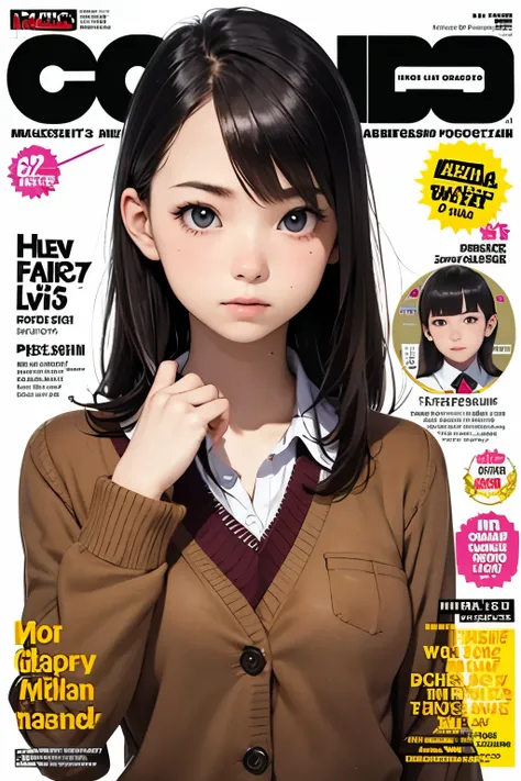 masterpiece,girl,petites,pale skin,realistic,Age 15,bangs,school uniform,small breasts,magazine cover,face, beauty