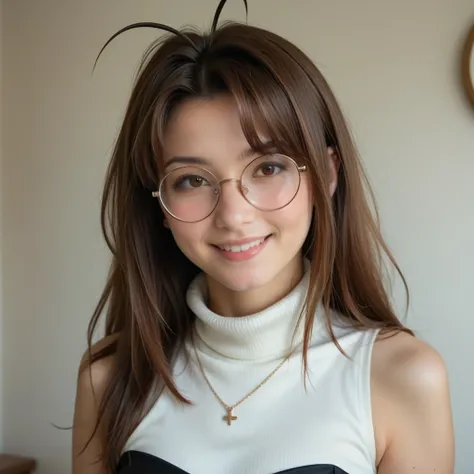 narunarusegawa, naru narusegawa, long hair, brown hair, antenna hair, realistic antenna hair, antenna hair looks like real hair, brown eyes, amazingly beautiful face, realistic japanese female face, light cosmetics, detailed face,
gothic girl outfit, black...
