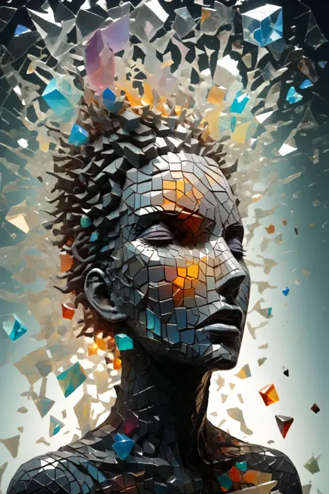 ral-3dcubes,Made_of_pieces_broken_glass,The void roared and trembled violently,and the whole universe was shaking like a broken painting,as if there was a rushing sound,about to burst,
The box was too mysterious. After cracks appeared,the overflowing light...