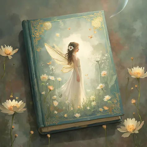 ren's book with fairy tales with a beautiful illustration on the cover. realistic image. contrast background for removal