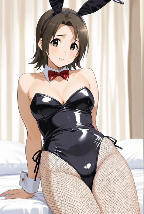 sawa azusa,bunny costume,fishnets,1girl,solo,