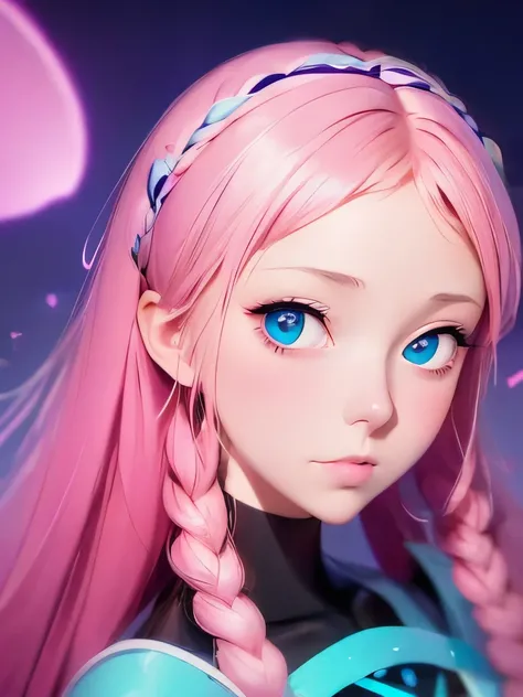 there is a blurry image of a woman's face with a pink and blue background, artwork in the style of guweiz, blurred and dreamy illustration, inspired by Yanjun Cheng, digital art ilya kuvshinov, soft anime illustration, blurry and dreamy illustration, beepl...