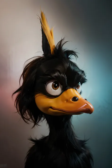 Creat scary image of daffy duck disney character 