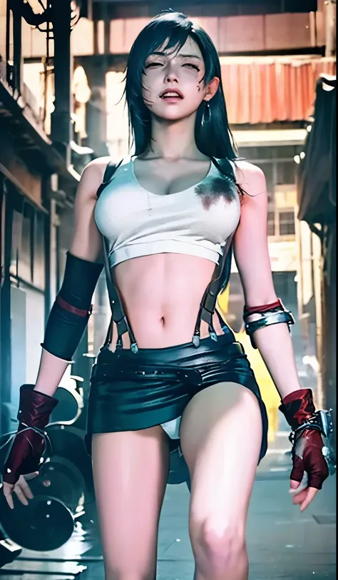 Tifa,       Panchira,          torn clothes     ,    lose the battle against a strong enemy     ,       my body hangs in the air while standing upright       , Unconscious,       eye closed      ,      extremely painful      々 Interesting expressions,     ...