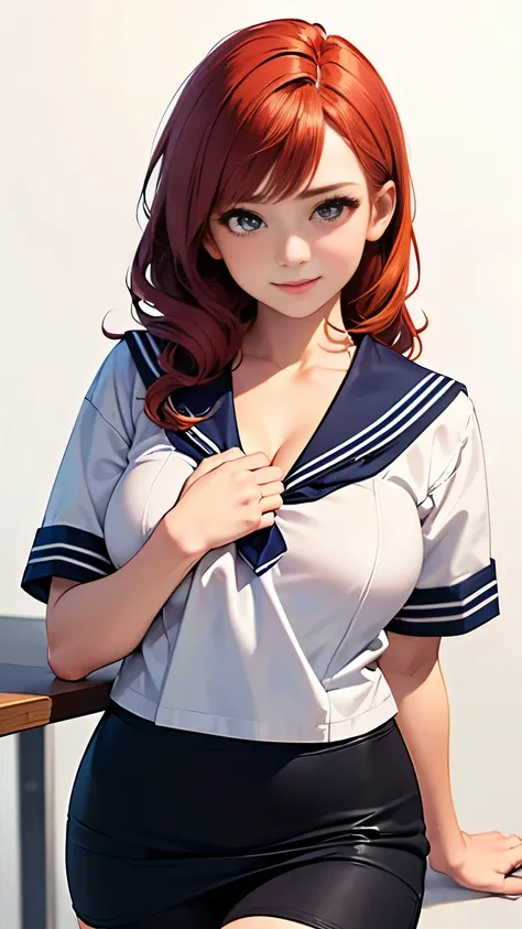 (highest quality, 8K, 32k, masterpiece, nffsw:1.2), (RAW photo), (realistic), (Photoreal:1.2), (High resolution), Super detailedな, very beautiful face and eyes, 1 girl, round and small face, big breasts thin waist、(((small breasts)))、(((white wall backgro...