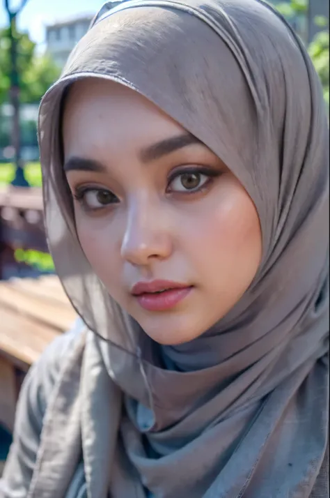 top-quality close-up portrait, ((Beautiful korean girl, wearing grey pashmina hijab, black color shirt, longsleeve, long skirt):1.5), bewitching face, ((idols likeness):1.4), ((beautiful detailed eyes, beautiful detailed lips, sharp nose, extremely detaile...