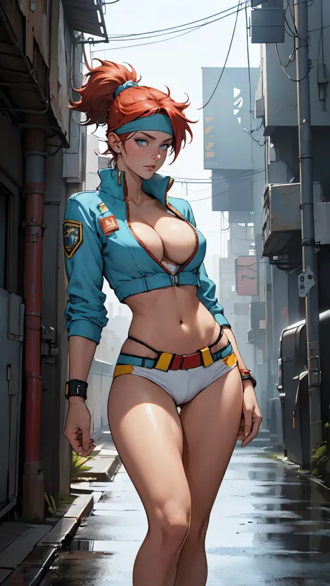 ((Masterpiece, highest quality; 1.3)), super quality, beautiful detail, super detailed, extra fine, 16K, exquisite, absurd, high resolution, beautiful background, detailed background, beautiful eyes, beautiful skin, anime style, Kay from Dirty Pair in a wh...