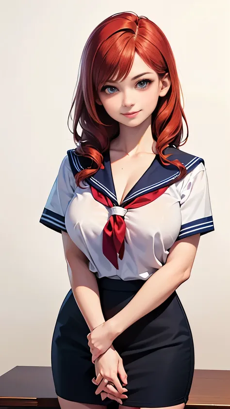 (highest quality, 8K, 32k, masterpiece, nffsw:1.2), (RAW photo), (realistic), (Photoreal:1.2), (High resolution), Super detailedな, very beautiful face and eyes, 1 girl, round and small face, big breasts thin waist、(((small breasts)))、(((white wall backgro...