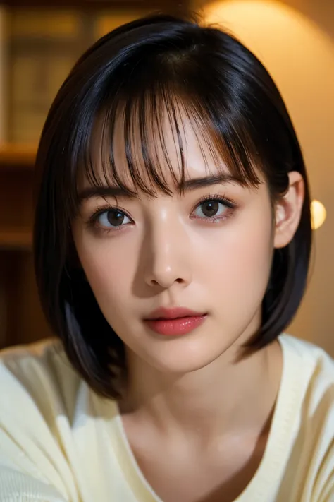(In 8K, top quality,    masterpiece:1.2), (realistic, Photorealistic:1.37), very well detailed,    natural light, medium breasts,   How to hide your nose and mouth with both hands, 1 person,    35-year-old woman   ,       black hair,    short hair, (   loo...