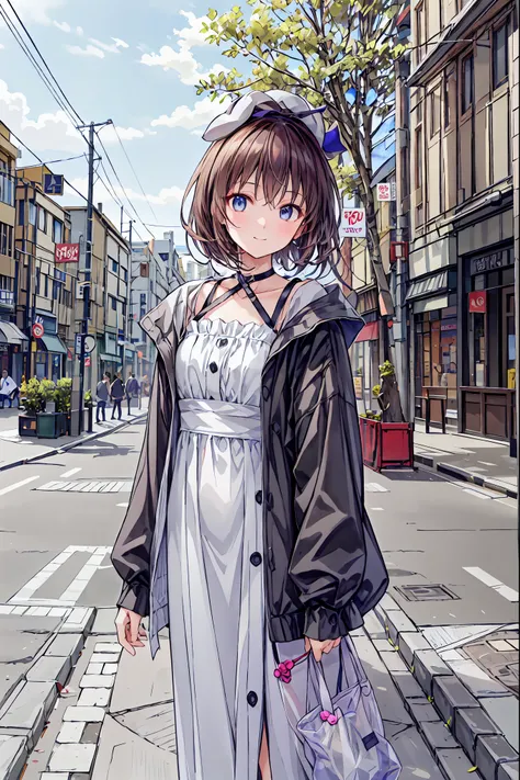 ((masterpiece)), ((TOP QUALITY)), ((TOP QUALITY)), (( super detailed)), ((8k CG wallpaper)), ((very delicate and beautiful)), ((figure)), (high resolution), girls on the left、 Tokyo の風景、Around town， Hair，shortcuts， unkempt hair with an opening，Short braide...