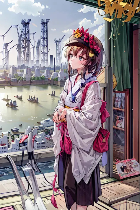 ((  masterpiece)), ((top quality)), ((top quality)), (( very well detailed)), ((8k CG wallpaper)), ((very delicate and beautiful)), ((shape)), (high resolution), The girl on the left、(((   Tokyo   の風景:2.0)))、(((  Tokyo  tower:3.0)))，Around town， hair，short...