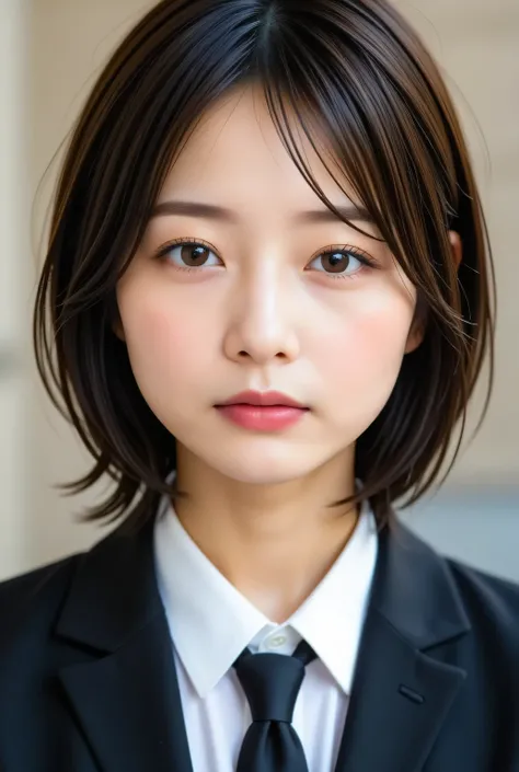 realistic, Beautiful Japanese woman's face, front view :1.37, 顔のclose-up:1.37, 顔のextra close-up:1.37, brown, detailed irises:1.331, Clear brown eyes:1.331, breathtakingly beautiful eyes, very realistic photo, standing, perfect anatomy:1.21, small head:1...
