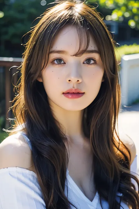 (In 8K, Top Quality, masterpiece:1.2), (realistic, Photorealistic:1.37), very well detailed, natural light, medium breasts, Knitted V-neck shirt , Cowgirl who , very well detailedな顔と肌, in more detail, very well detailedな顔と肌