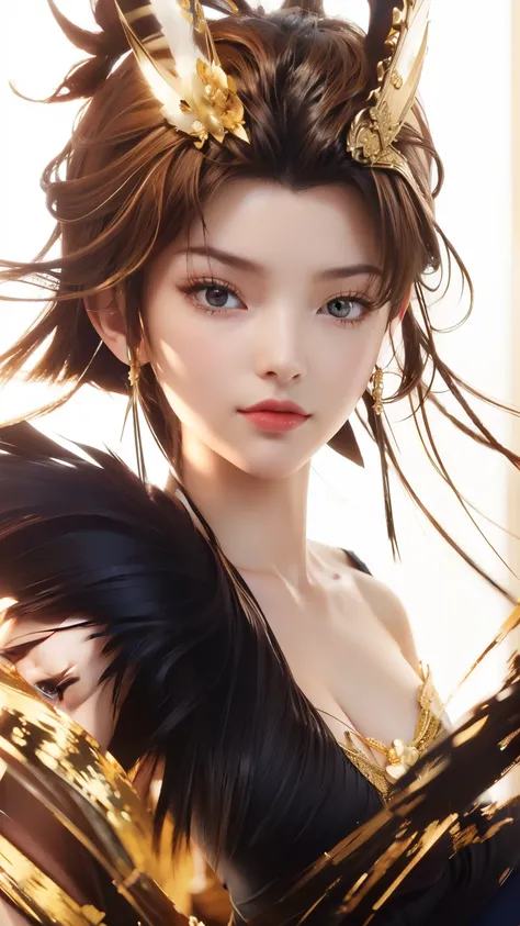 bloom,Cowboy Shot,(Studio Lighting,Golden Ratio,Tabletop, Highest quality, Highest quality, Official Art, beautifully、aesthetic:1.2), Very detailed, colorful,Best details,An illustration, Fantastic scene, (adult,Age 19,One Girl, alone, Final Fantasy 12,Ash...