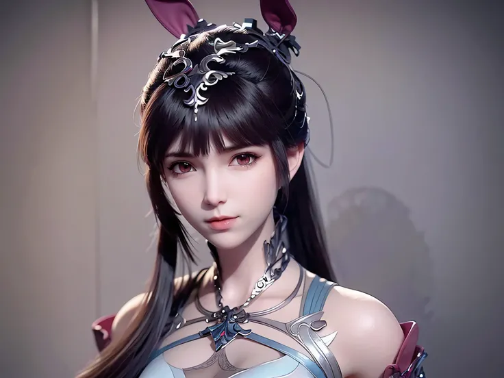 1 girl, Close-up of a woman in a silver blue dress, Cheng Weipan Art Station, Xiuxian Technology Sense, detailed fantasy art, Stunning character art, Epic and beautiful character art, beautiful armor, Extremely detailed artistic sprouts, Detailed digital a...