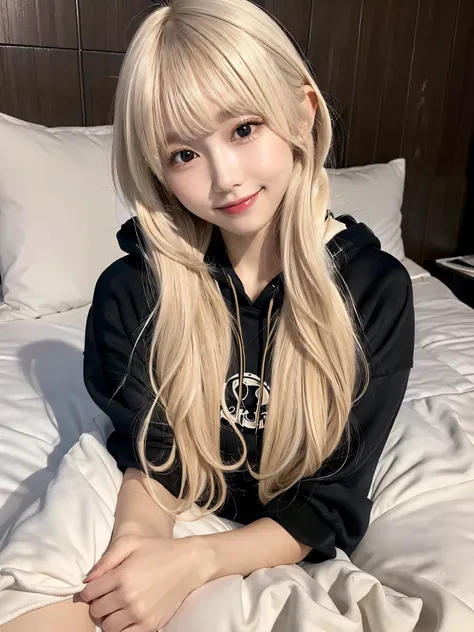 (Masterpiece, Top Quality, 8K Quality), Realistic Photography, Perfect Human Structure, Perfect Anatomy, Young Japanese Adult Female, Alone, KPOP Idol Style Face, Provocative Smile, Clear Skin, Natural Textured Skin, Very Detailed Hands, (((Platinum Blond ...