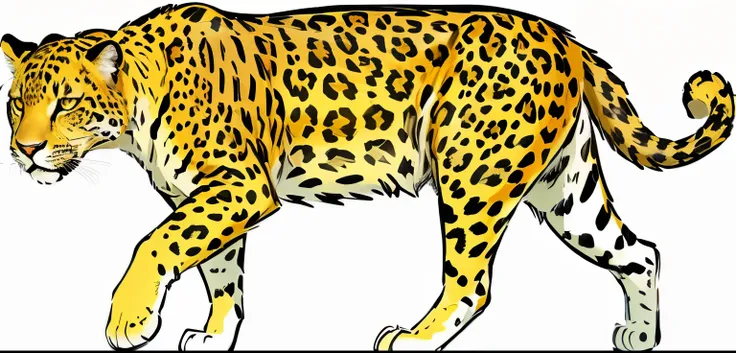 a close up of a leopard walking on a black background, jaguar, drawn in microsoft paint, cheetah, created in adobe illustrator, made in adobe illustrator, spotted ultra realistic, clipart, isolated on white background, highly detailed animal, drawn with ph...