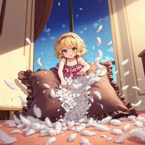 (best quality, masterpiece) , details, (Light and shadow oxtail) , Cute girl posing on pillow ,Pillow, Upholstered,Soft pillow,(Pillow),The love surrounding the protagonist,steam,(Luxury Pillow),(Gorgeous pattern pillow),silk pillow, satin pillow, luxuriou...