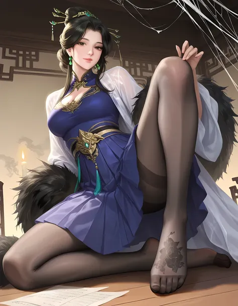 Celestireal,(dynamic pose, perspective:0.8), (mature female:0.9), soft skin, shining glossy skin, hyper-realistic, realism, close-up,Asian woman,Her intense gaze locks onto the viewer, eyes glowing,(detailed clothing:1.2), (accessories:1.1), (expression:1....