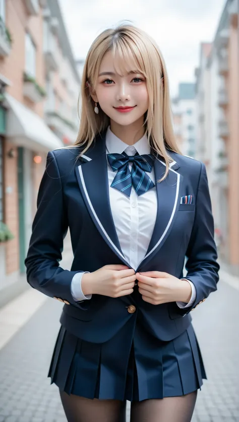 score_9, score_8_up, score_7_up, super detailed, BREAK Complete Anatomy , 32K, masterpiece , TOP QUALITY, super high definition , beautiful face and eye details , beautiful Japanese woman , blonde hair, invalid,smile, steam, school uniform, bla...