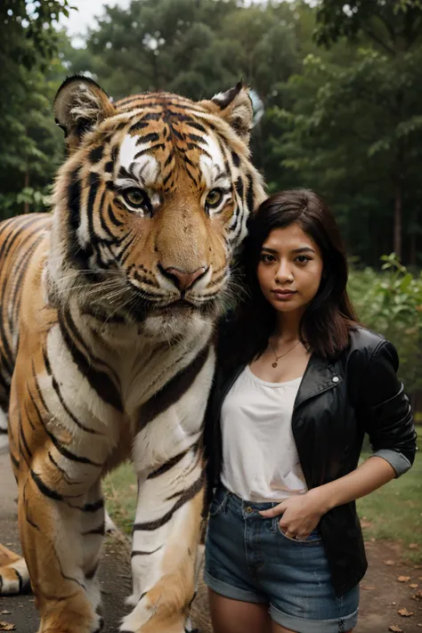 people with the big tiger