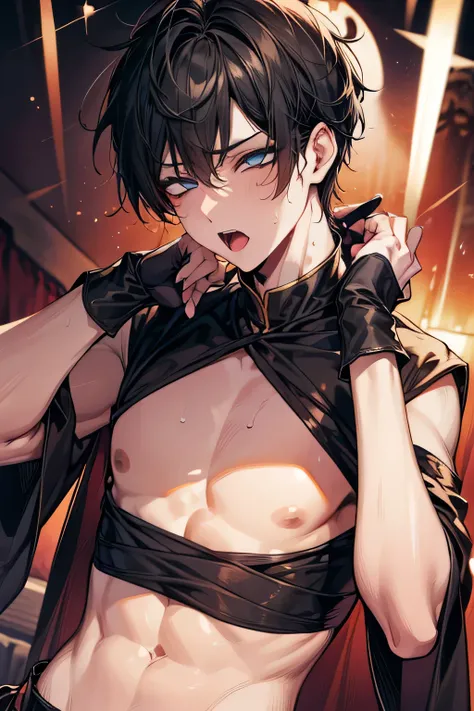 male，prince，Pectoralis major，sweat， Ahe Face， ahegao