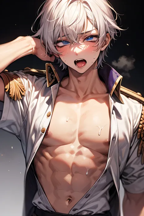 male，prince，Pectoralis major，sweat， Ahe Face， ahegao