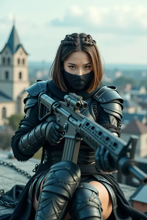 (8k, Top Quality Conversation , masterpiece), ( exists , photo exists : 1.37), very well detailed , { Sylvan Witch with an M60 machine gun }, Wide angle , chest shaking a lot , Very delicate...