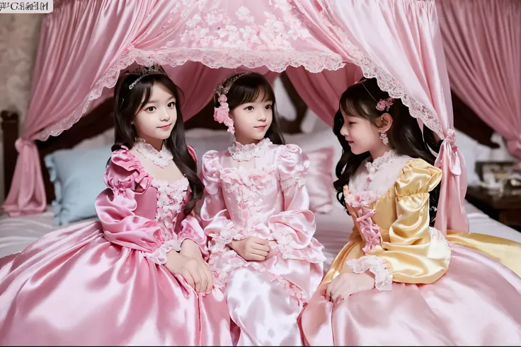A composition that reflects the entire bed,,highest quality, masterpiece, highest resolution, artwork, super それにget used to it, many get used to it, get used to it, それにget used to it, 3k realistic pictures,,((short body height:1.0)),((twelve yaers old girl...