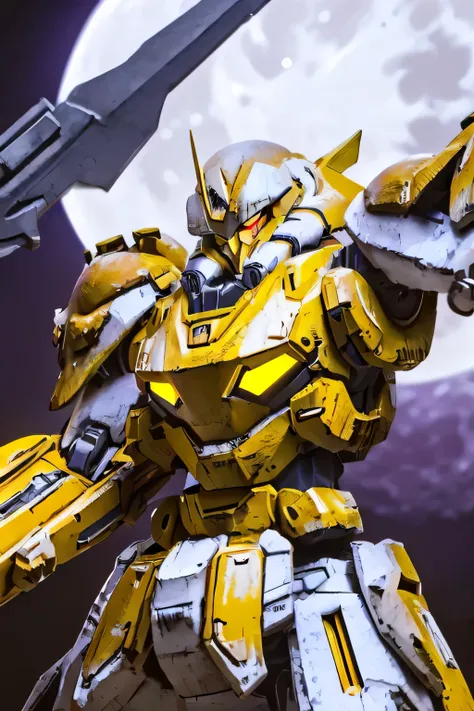 (yellow bright eyes: 1.5), (metal skyblue body robot: 1.5), Unreal Engine, ((TOP QUALITY, masterpiece, Ultra Fine, 4K, 8k)), realistic, sci-fi,shining eyes, ( lens flare:0.3), Volume Fog , Male,  full face helmet, Nijimecha, (thunder: 1.5), ((Is making int...