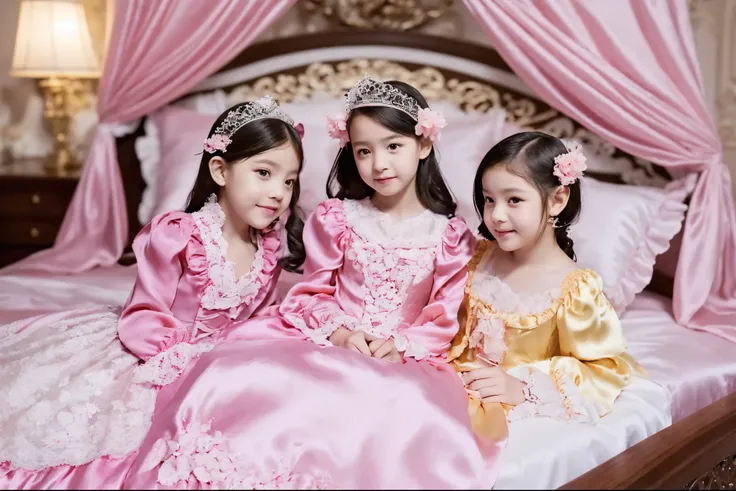 A composition that reflects the entire bed,,highest quality, masterpiece, highest resolution, artwork, super それにget used to it, many get used to it, get used to it, それにget used to it, 3k realistic pictures,,((short body height:1.0)),((twelve yaers old girl...