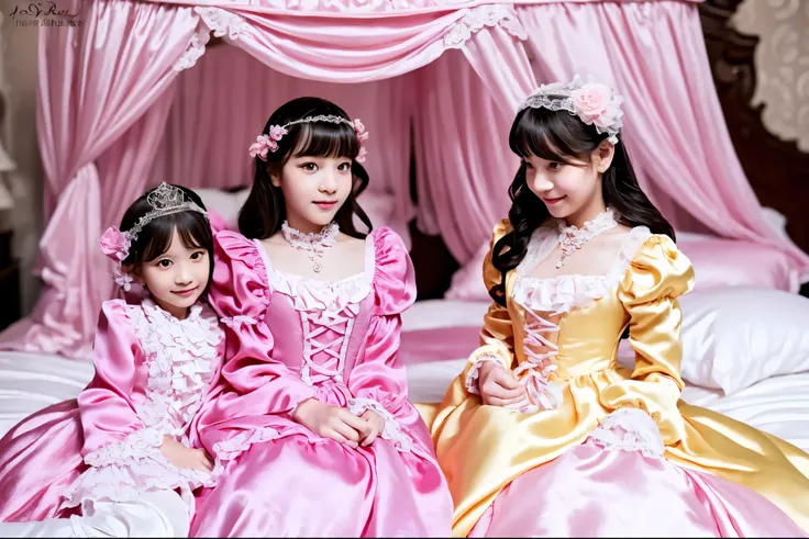A composition that reflects the entire bed,,highest quality, masterpiece, highest resolution, artwork, super それにget used to it, many get used to it, get used to it, それにget used to it, 3k realistic pictures,,((short body height:1.0)),((twelve yaers old girl...