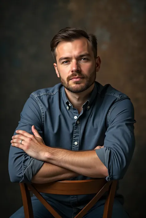  there is a man , sitting on a chair with arms crossed,  selfie men ,  andrey ryabovichev, Selfie photo,  andrey ryabovichev, 8k Selfie photograph, a  photo of a man , andrey surnov,  professional profile photo ,  photo of a man , about 3- , Professional p...