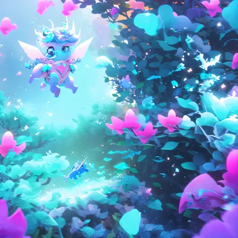 一个C4D unicorns，  unicorns，  Dream Color ， cute 3D 渲染，  cute digital art，  cute detailed digital art，  cute数位绘画，  unicorns flying in the sky，  unicornss， cute！C4D， a  unicorns，  cute cartoon character，  cute colorful adorable，  unicorns horn， High detail ca...