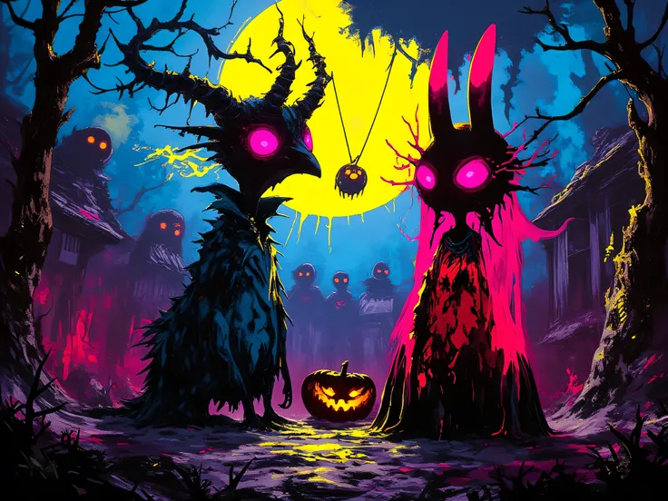 weird， is colorful，Halloween，Made in the style of gothic animation