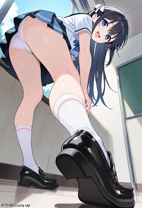 rating_safe,  score_9,  score_8_up ,  score_7_up ,  source_anime,  masterpiece,  best quality, alone, 1 girl, cute young woman、cute anime number illustration、 Beautiful and Detailed Eyes 、Beautiful and detailed lips、 Very detailedな顔、 school uniform、View of...