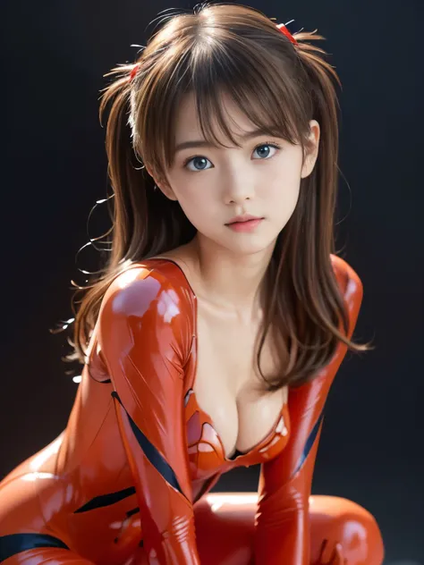 (topless:1.7(, cleavage, (masterpiece:1.4、Highest quality)、(Intricate details)、Unity8k wallpaper、Super detailed、Beautiful and mysterious、Detailed Background、Realistic、alone、Perfectly detailed face、Detailed blue eyes、Very detailed、blush、hair ornaments、Chign...